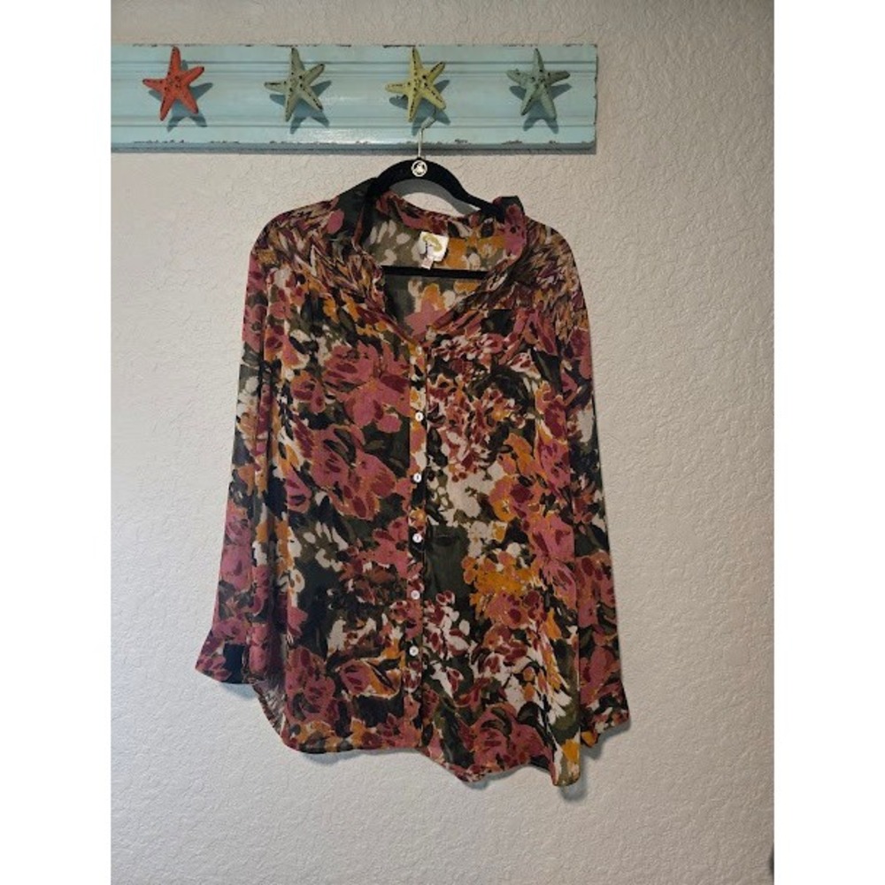 Fig & Flower Brown Floral Blouse